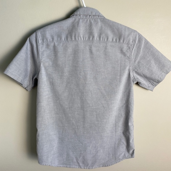 RVCA Boy's Gray Button Down Short Sleeve Dress Shirt Size Medium - Picture 5 of 9